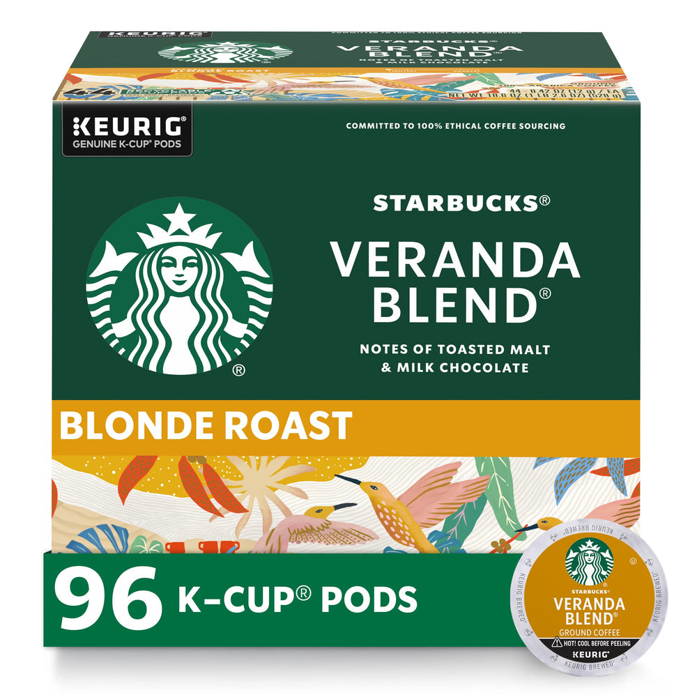 Starbucks Veranda Blend K-Cup pods ready for quick morning coffee.