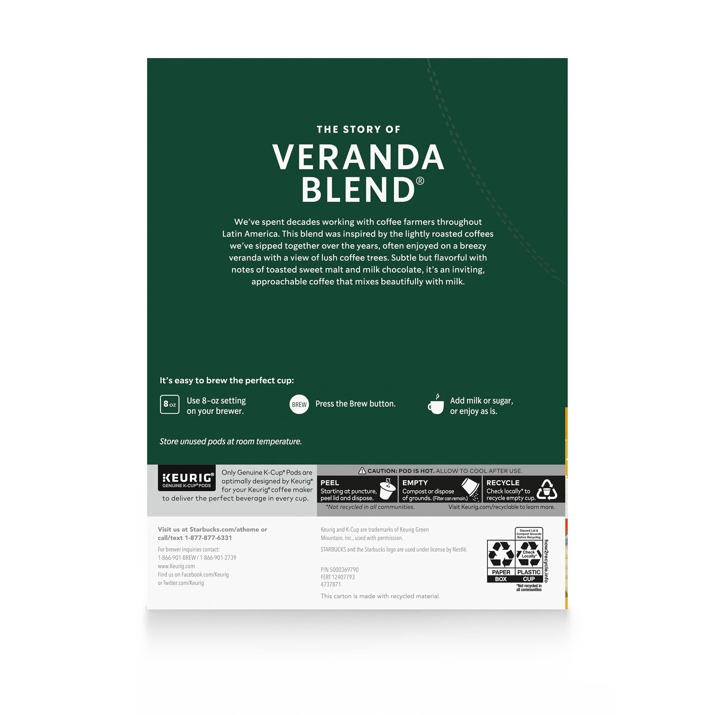 Starbucks Veranda Blend pods stacked for a convenient daily ritual.