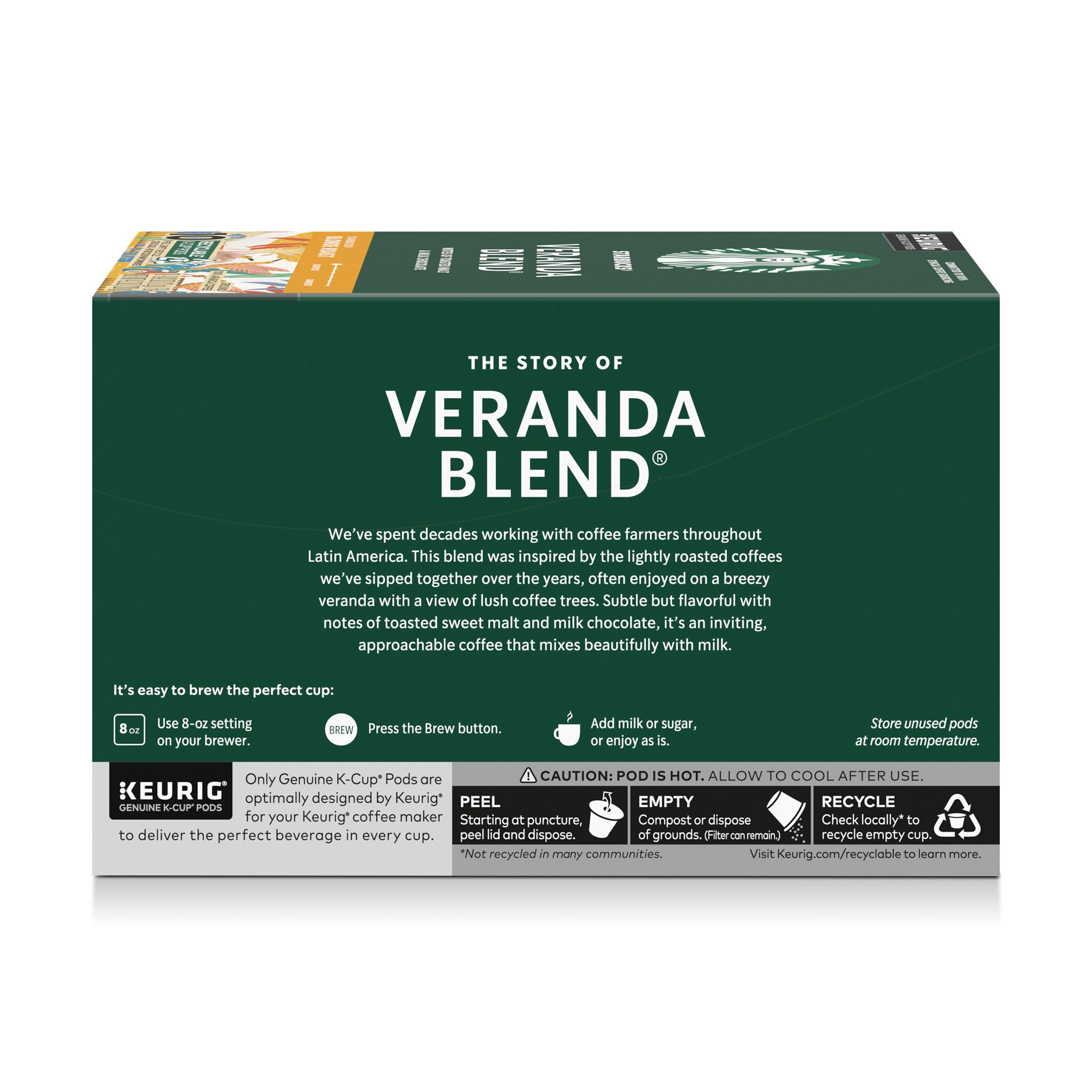 Starbucks Veranda packaging on counter suggesting convenient daily ritual.