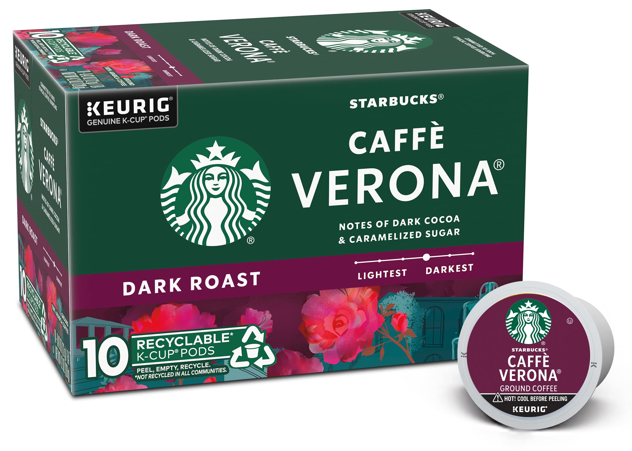 Starbucks Verona Dark Roast K-Cups — bold taste for richer coffee.