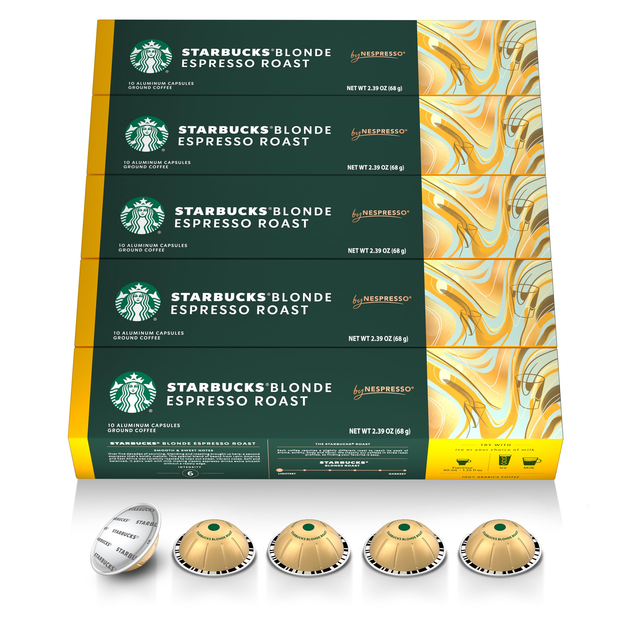 Starbuckss by Nespresso Vertuo Blonde Roast box of capsules for home brewing
