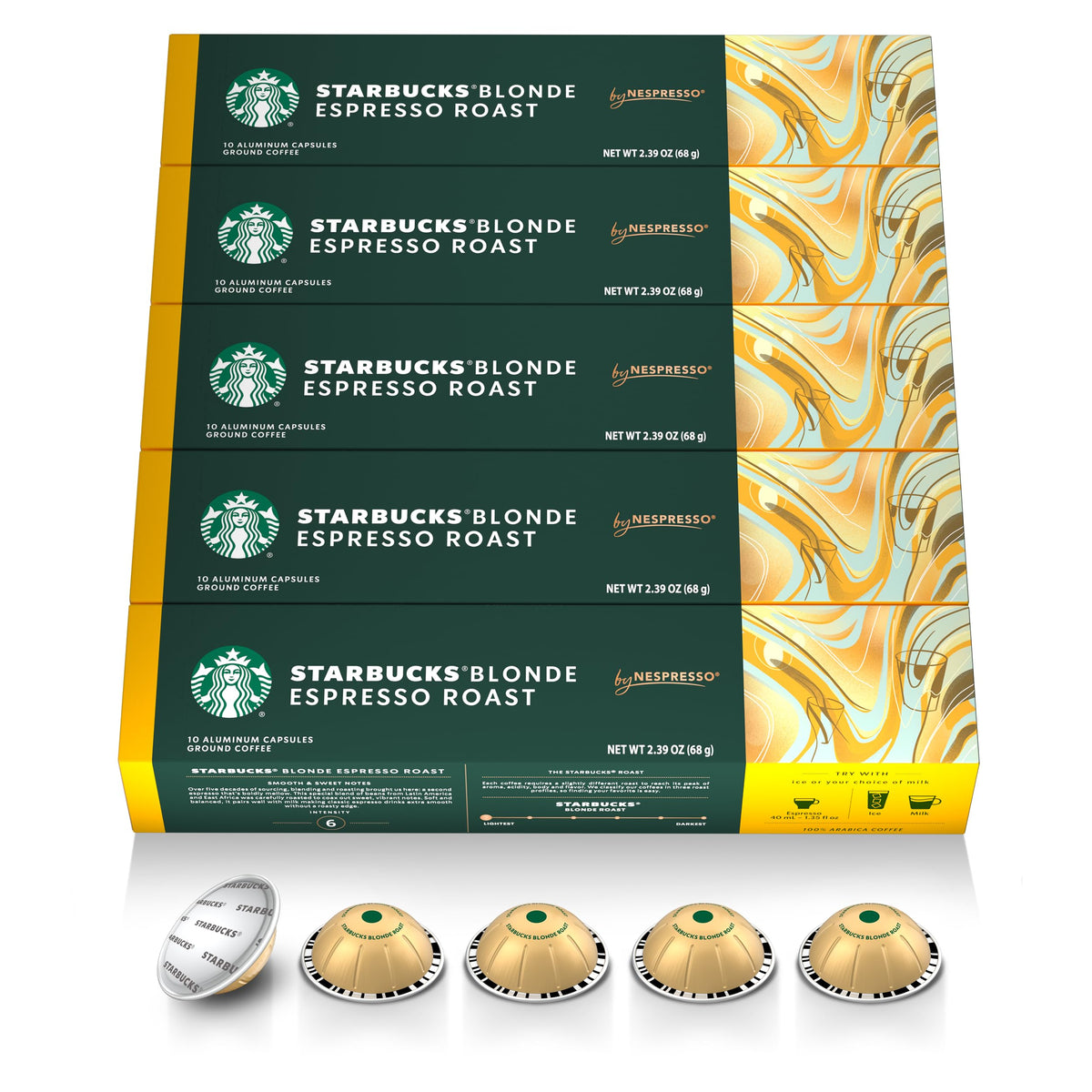 Starbuckss by Nespresso Vertuo Blonde Roast box of capsules for home brewing