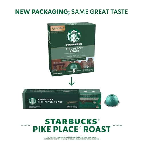 Starbucks Vertuo pack label communicates Pike Place licensing detail