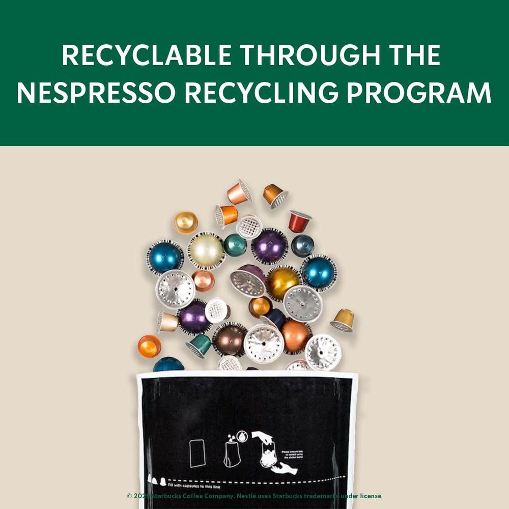 Starbucks Vertuo aluminum capsules—fully recyclable through Nespresso program
