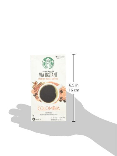 Starbucks VIA Colombia cup with steam showcases a crisp, balanced aroma and taste.