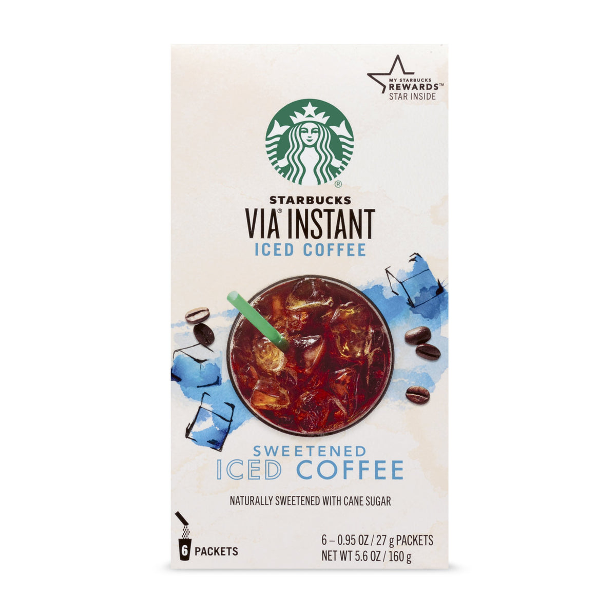 Starbucks VIA medium roast packets packaging shows convenient single-serve coffee for on-the-go.