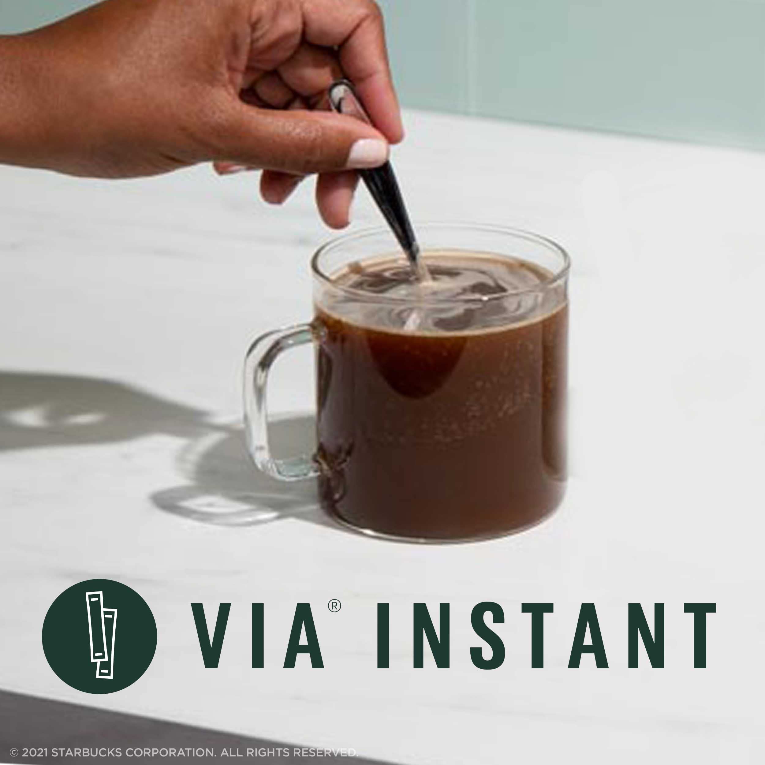 Starbucks VIA Pike Place Roast instant coffee packets ideal for travel mornings.