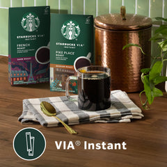 Close-up of a single VIA packet ready for quick on-the-go preparation