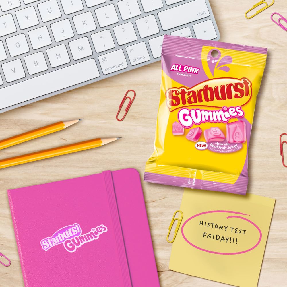 Starburst All Pink Gummies perfect as party favors and colorful treats.