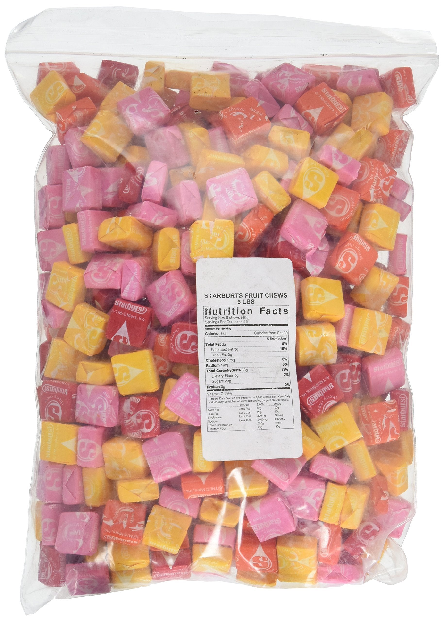 Starburst bulk candy 5lb pack with vibrant assorted flavors for parties.