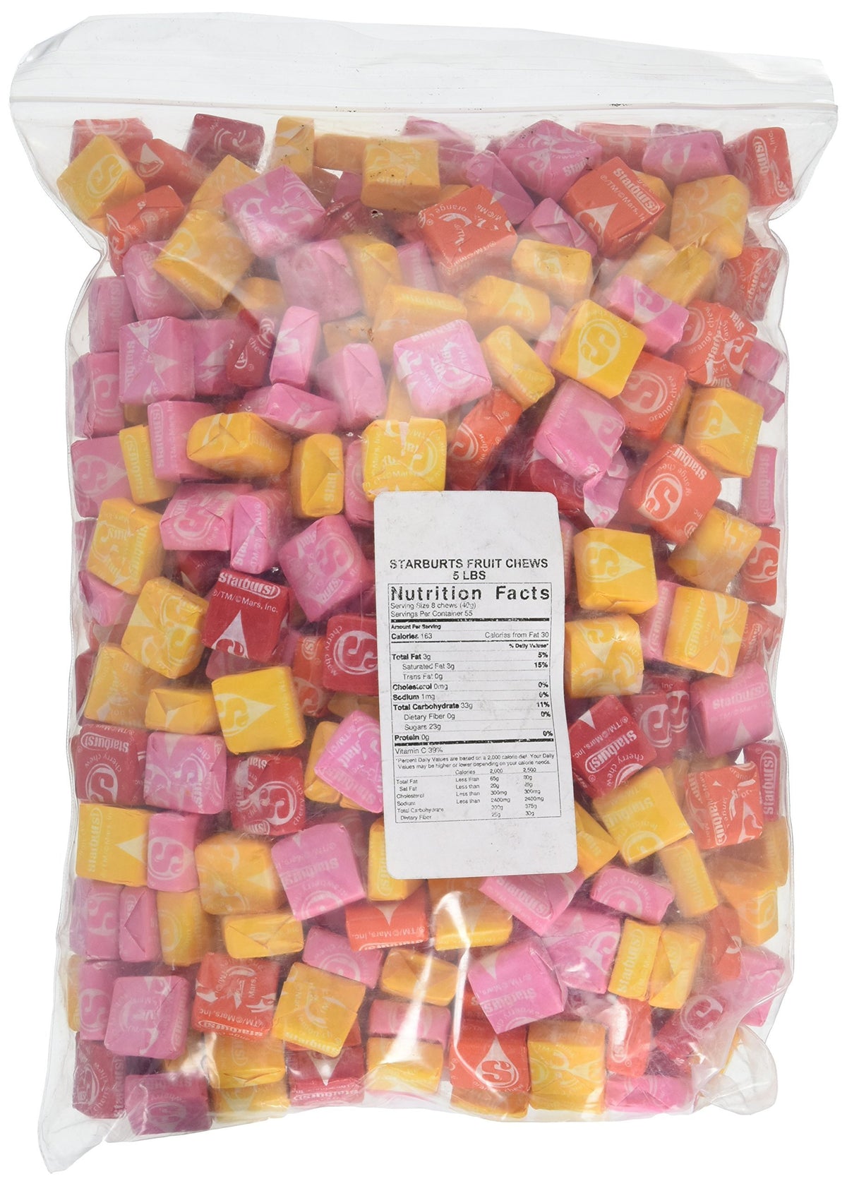 Starburst bulk candy 5lb pack with vibrant assorted flavors for parties.