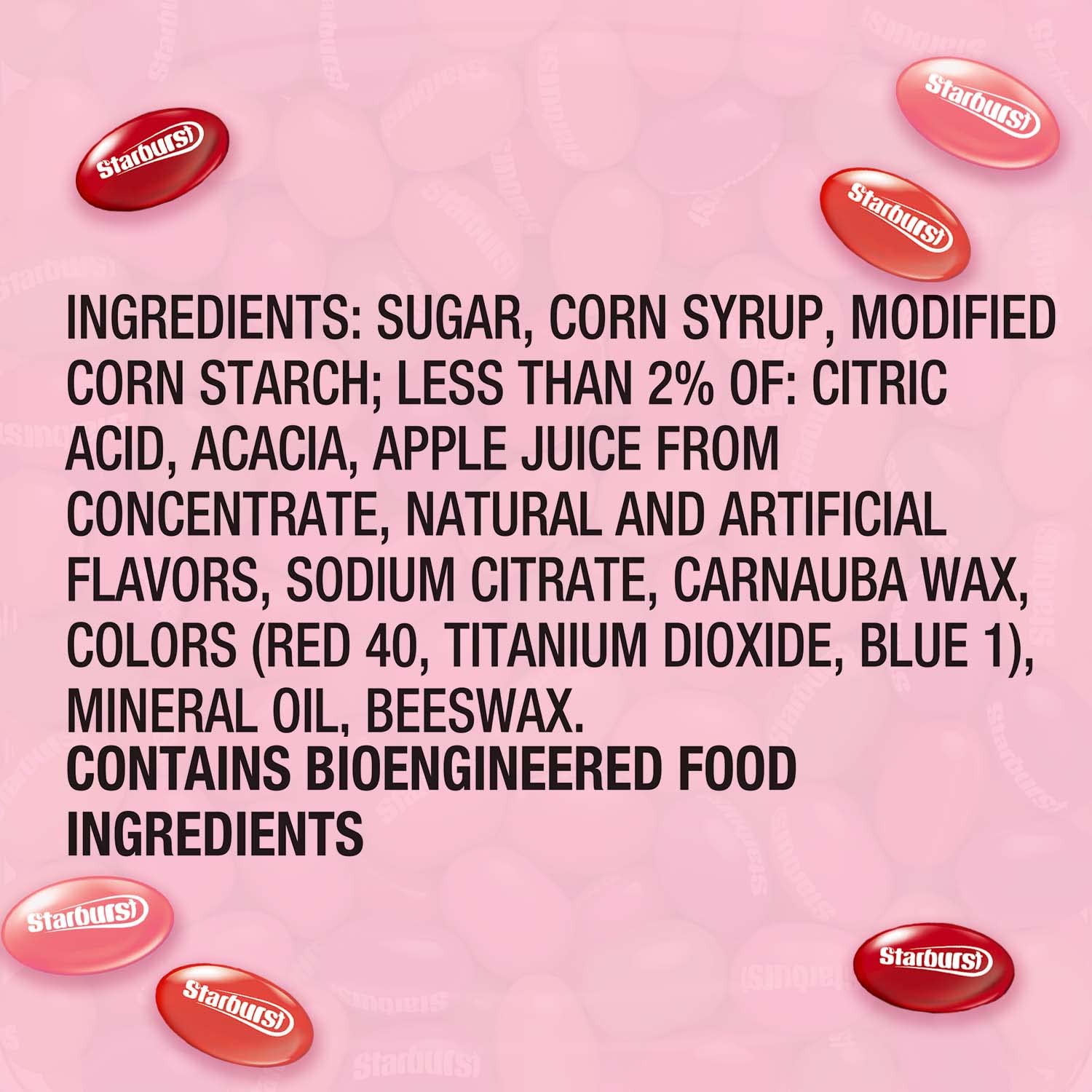 Close-up of chewy Starburst FaveREDS jelly beans and bright red colors