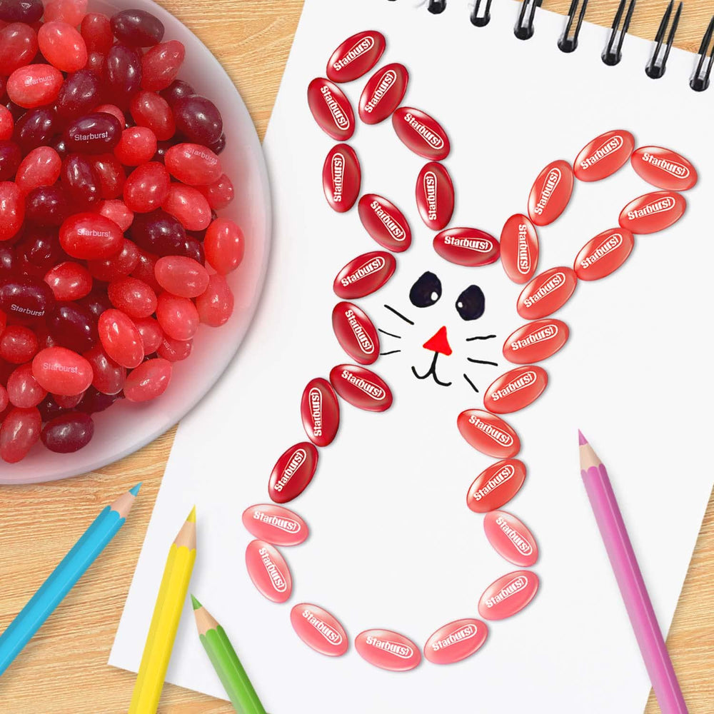 Strawberry and cherry flavors in Starburst FaveREDS jelly beans