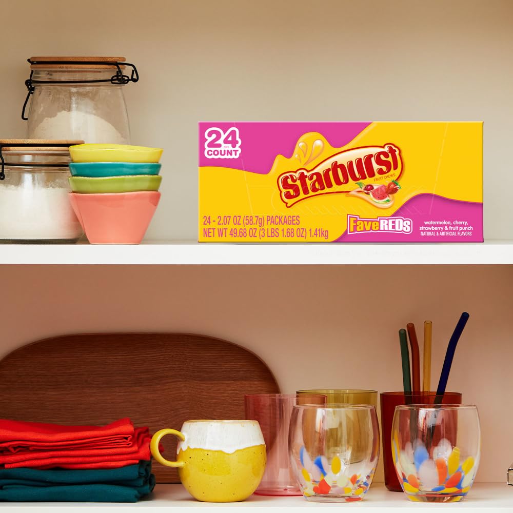 Starburst FaveREDS gift-ready candy for celebrations.
