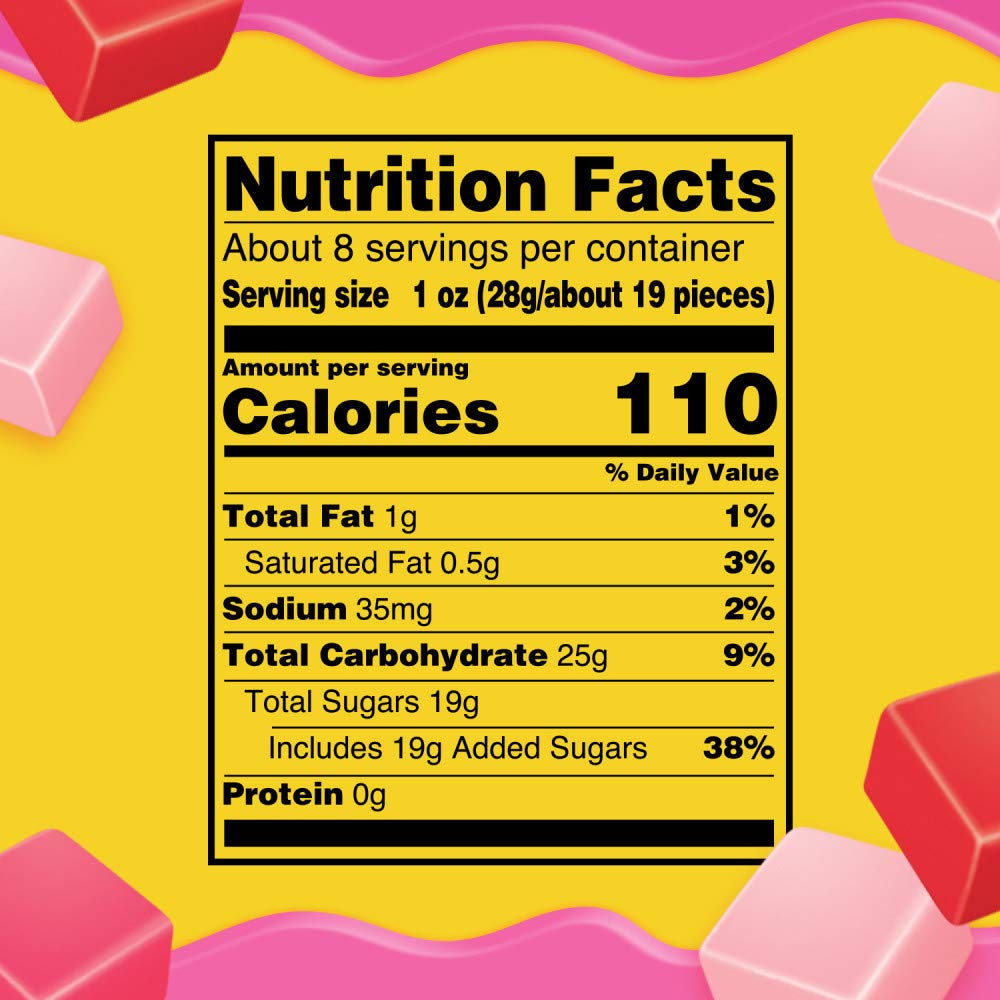 Starburst FaveREDS Minis bag back with resealable zipper detail.