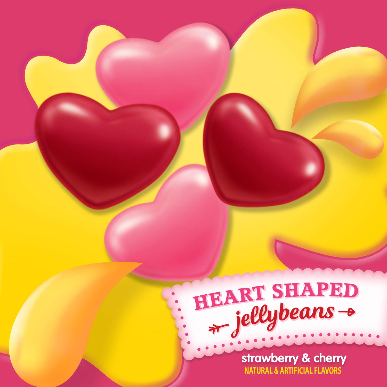 Starburst heart-shaped jellybeans brighten pink and red candy bowls