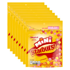 Starburst Original Minis bag front with resealable 8 oz packaging for on-the-go snacking.