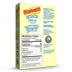Starburst Singles To Go Lemon in water offering zero sugar refresh on the go
