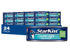 StarKist 25% less sodium tuna in water can on shelf for quick meals.
