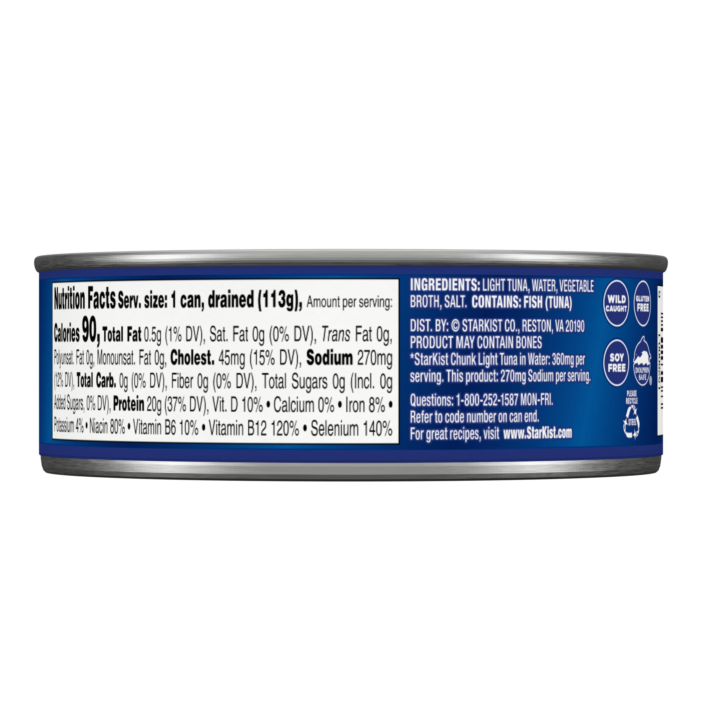 StarKist 25% less sodium tuna in water ready for quick sandwich or salad.