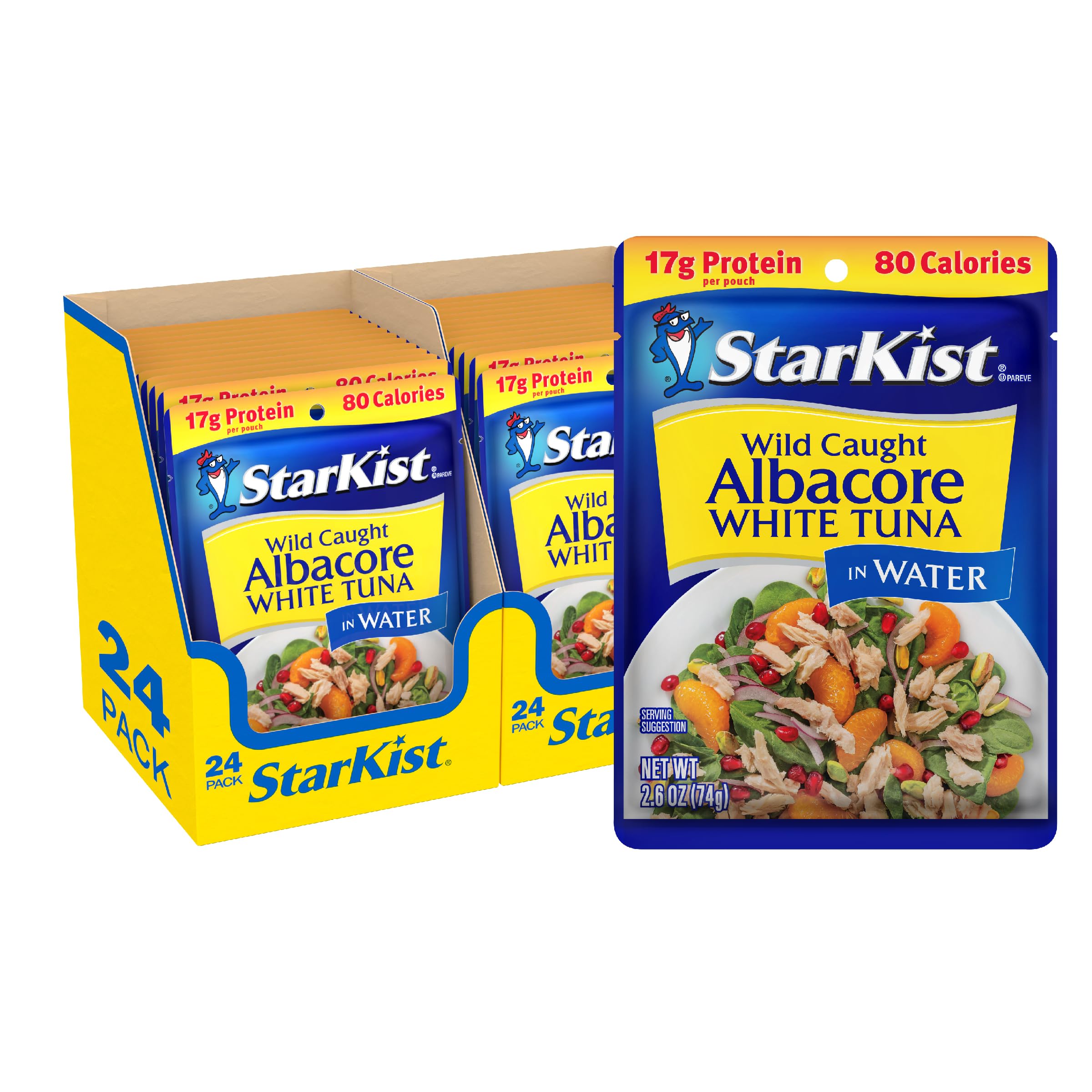 StarKist albacore tuna in water pouch ready to eat for quick meals.