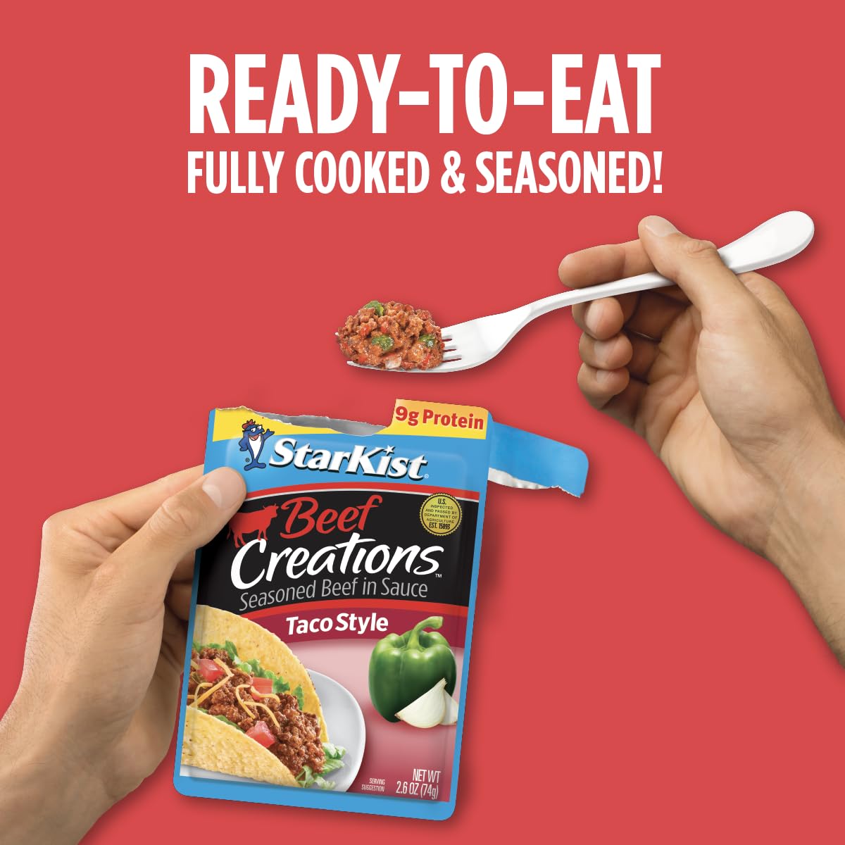 StarKist Beef Creations on tortillas demonstrating easy protein-packed tacos