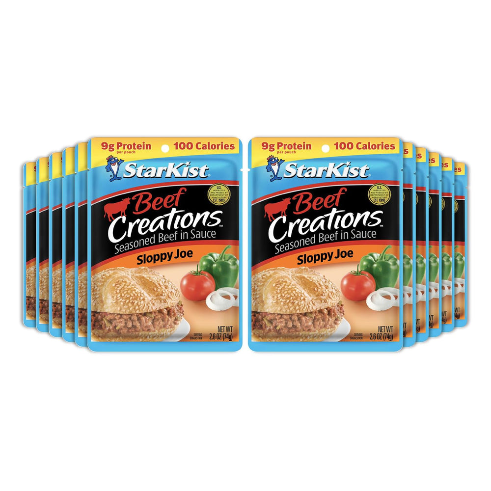 StarKist Beef Creations Sloppy Joe pouch, ready-to-eat protein snack.