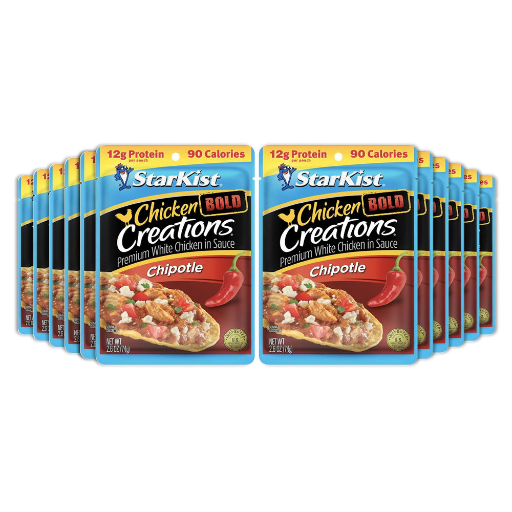 StarKist Chicken Creations Bold Chipotle pouch front view—ready-to-eat lean protein for quick meals.