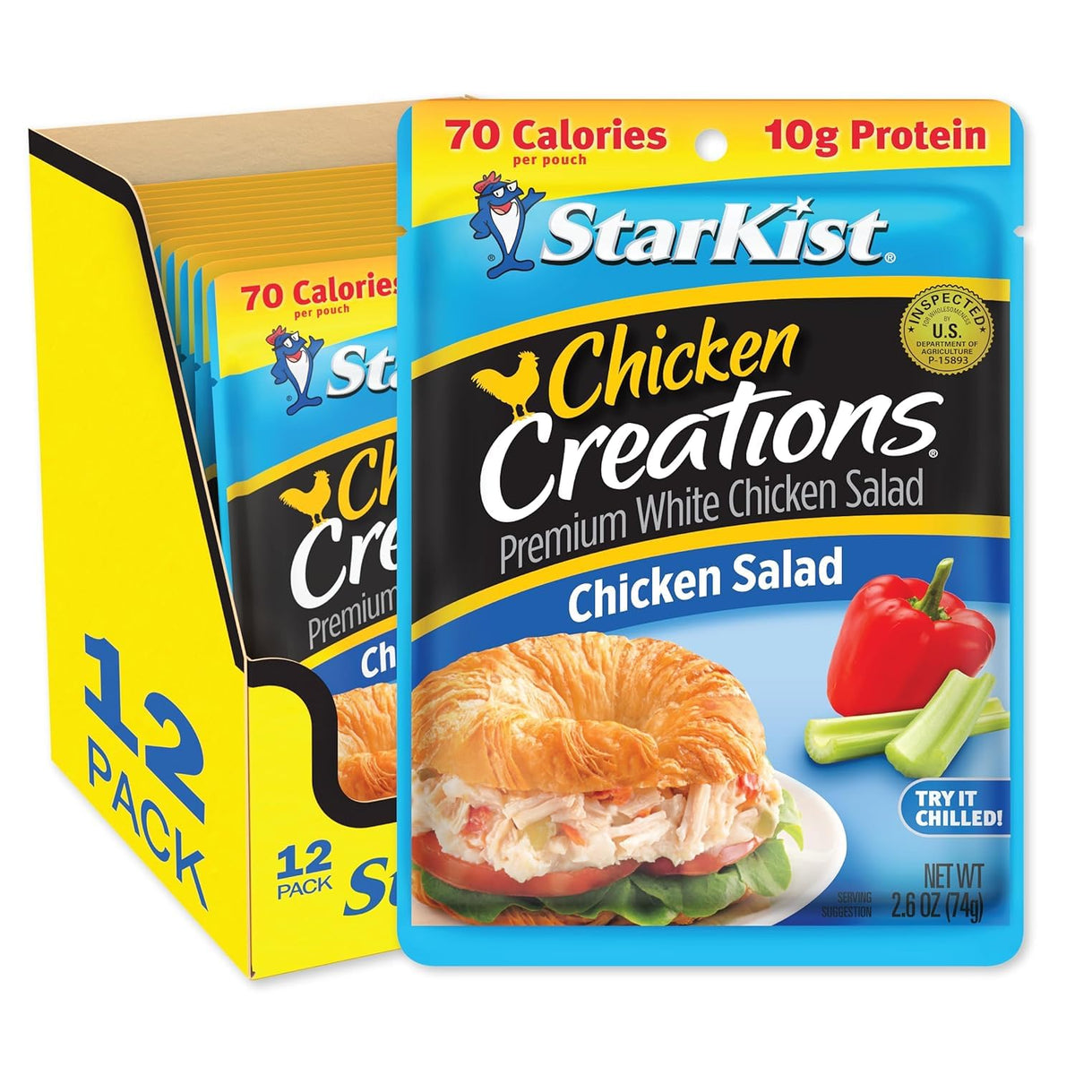 StarKist Chicken Creations Chicken Salad pouch with dill relish, perfect for fast, protein-packed lunches.