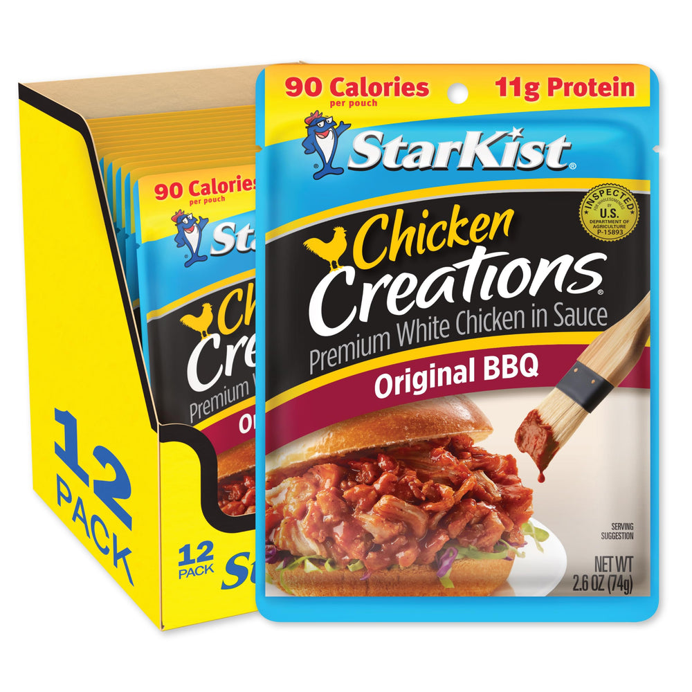 StarKist Chicken Creations Classic BBQ pouch front view, convenient ready-to-eat protein.
