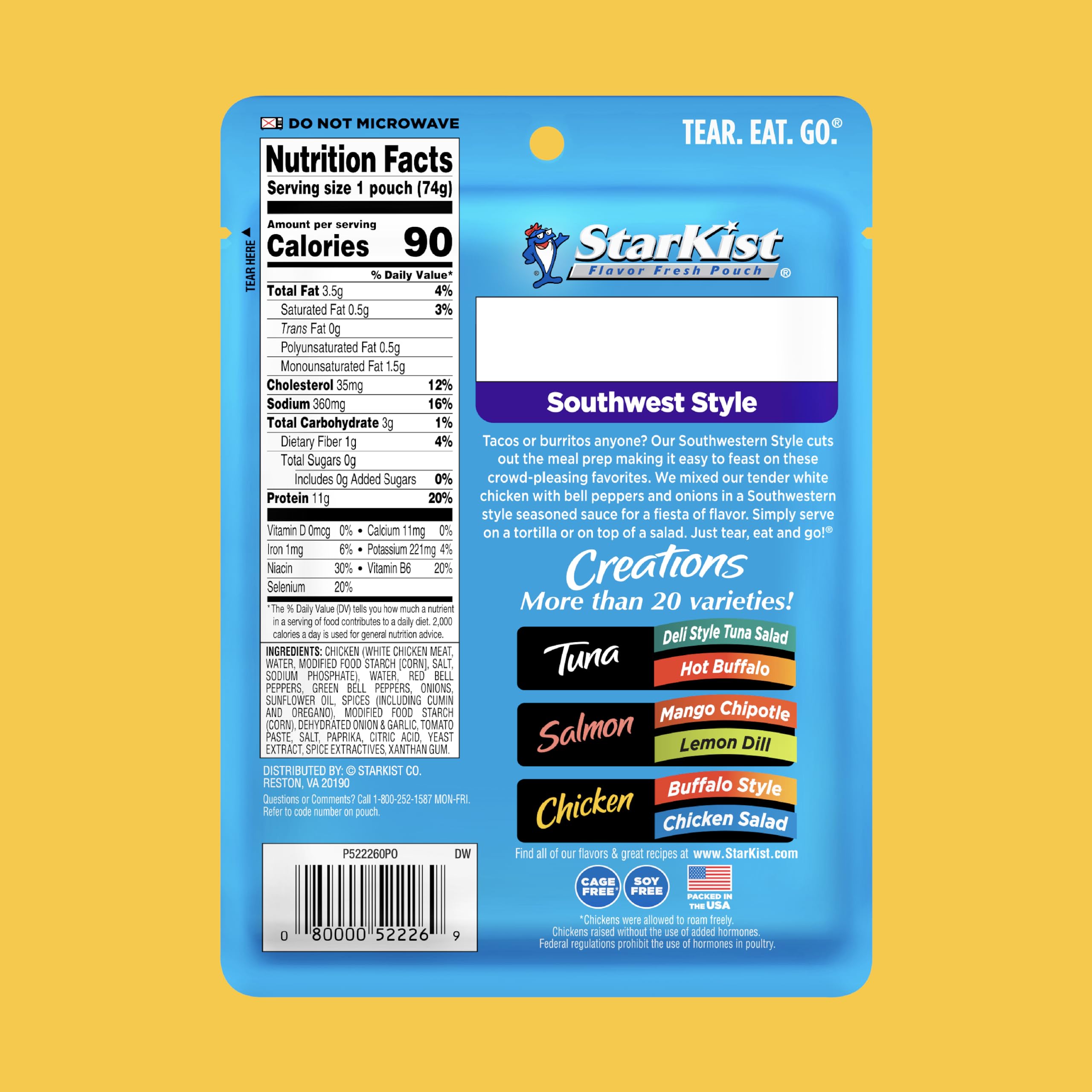 StarKist Southwest Style pouch tear-open design for fast, convenient lunches