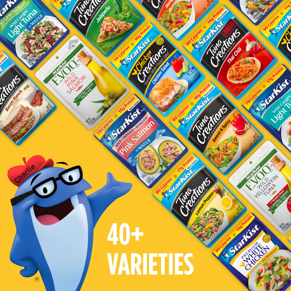 StarKist packaging highlights 12-pack convenience for pantry or bag.