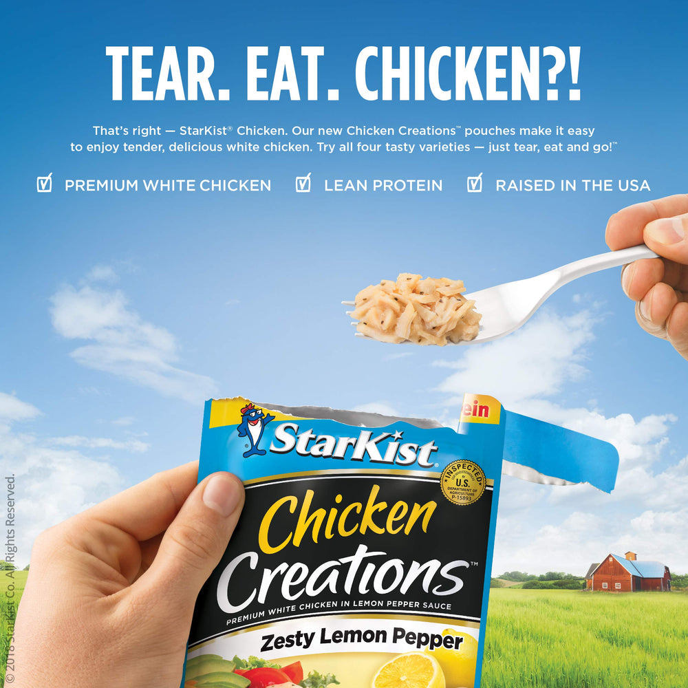 StarKist Chicken Creations Zesty Lemon Pepper with pasta creates a fast meal.