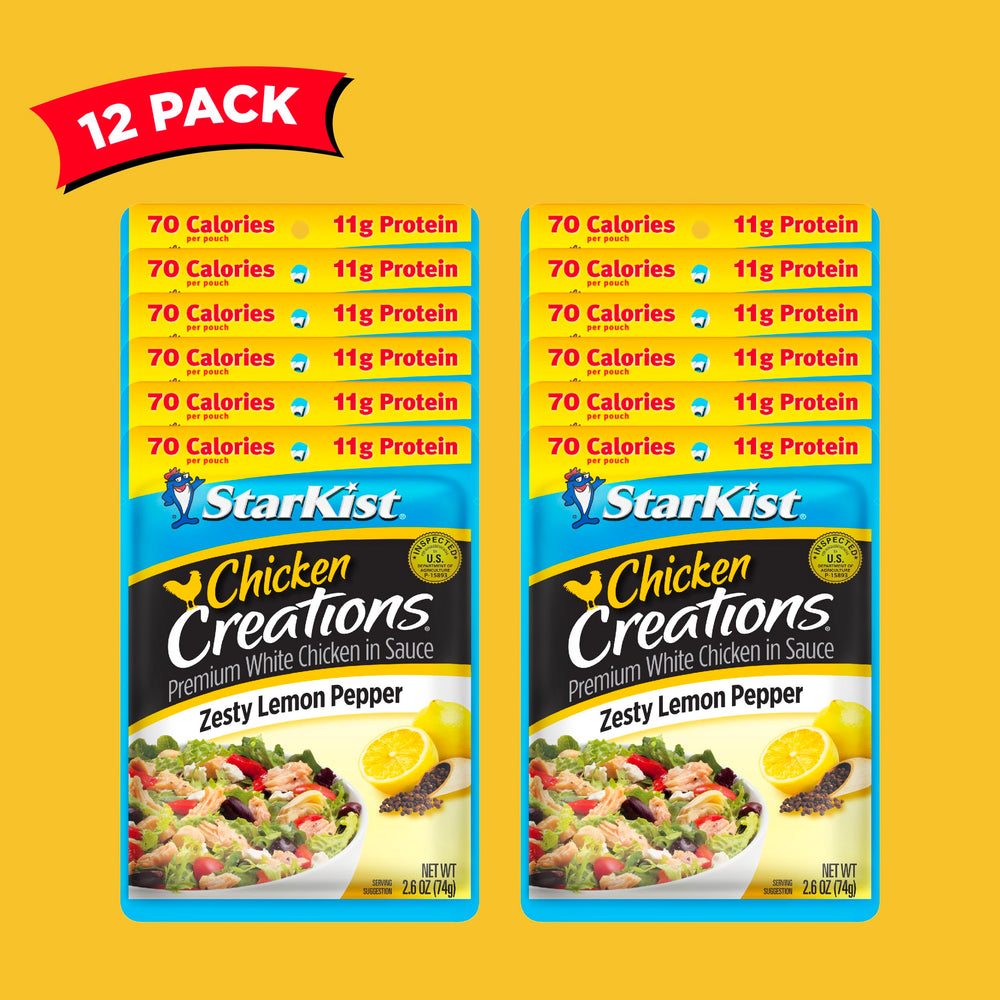StarKist Zesty Lemon Pepper pouch tear-open demonstration for instant, convenient meals.
