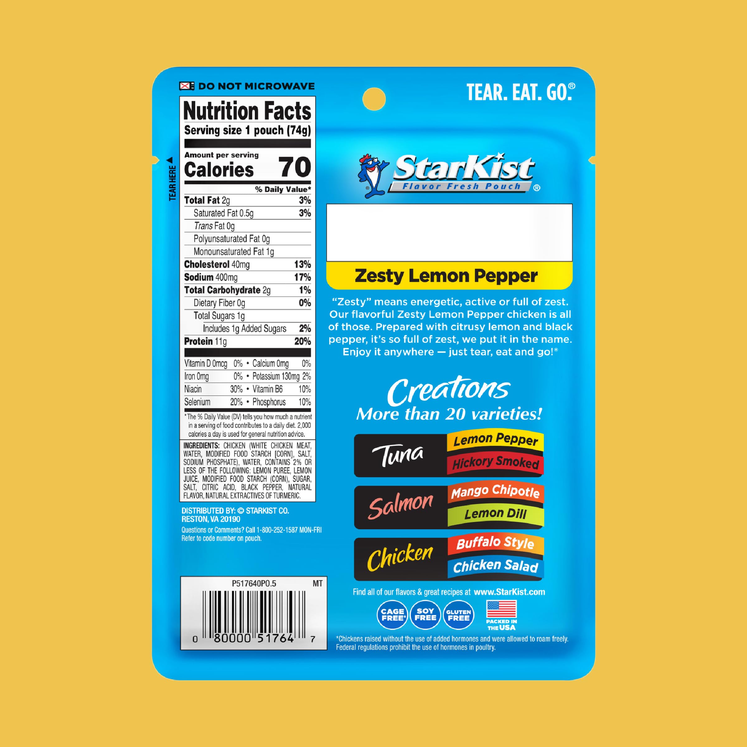 StarKist Chicken Creations Zesty Lemon Pepper on a Greek salad adds brightness.