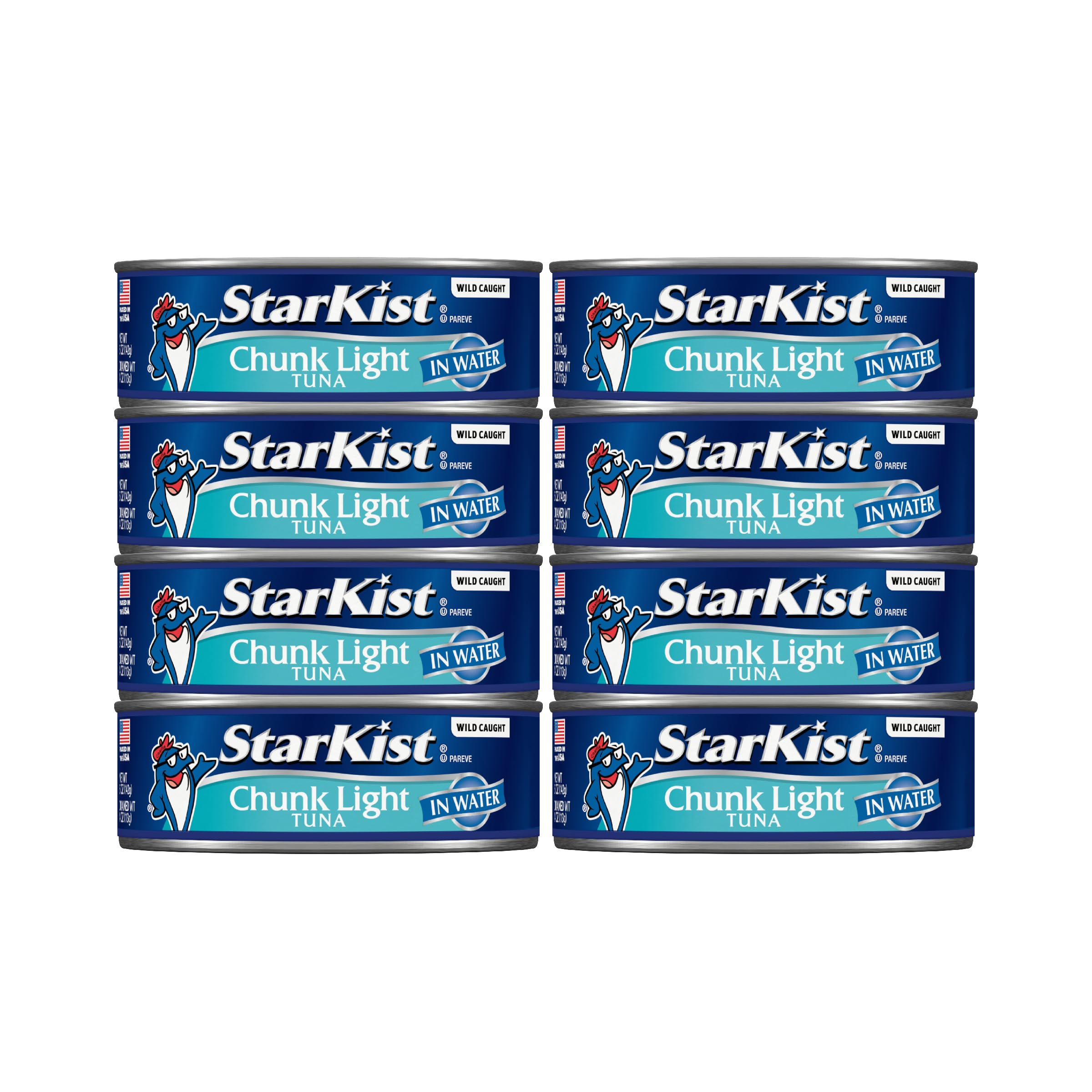 StarKist Chunk Light Tuna in Water can side view, protein-rich quick salads.