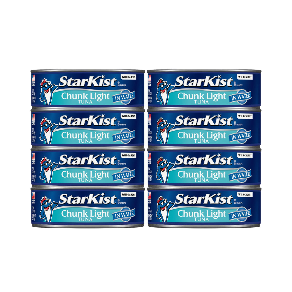 StarKist Chunk Light Tuna in Water can side view, protein-rich quick salads.