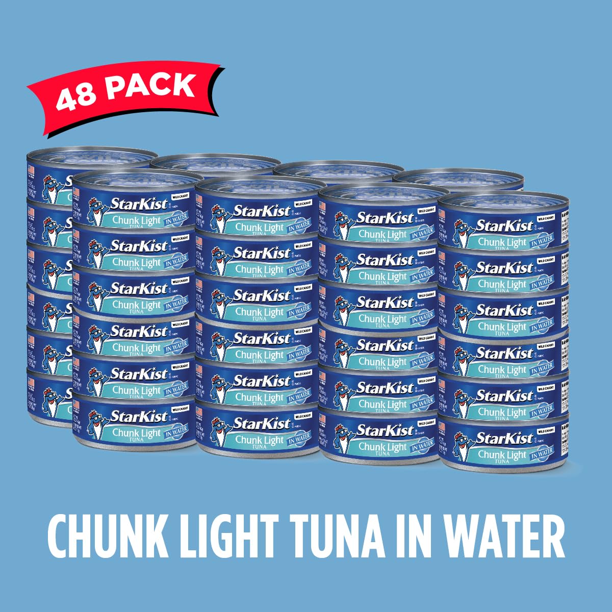 StarKist Chunk Light Tuna in Water kitchen pantry setup, easy stocking option.