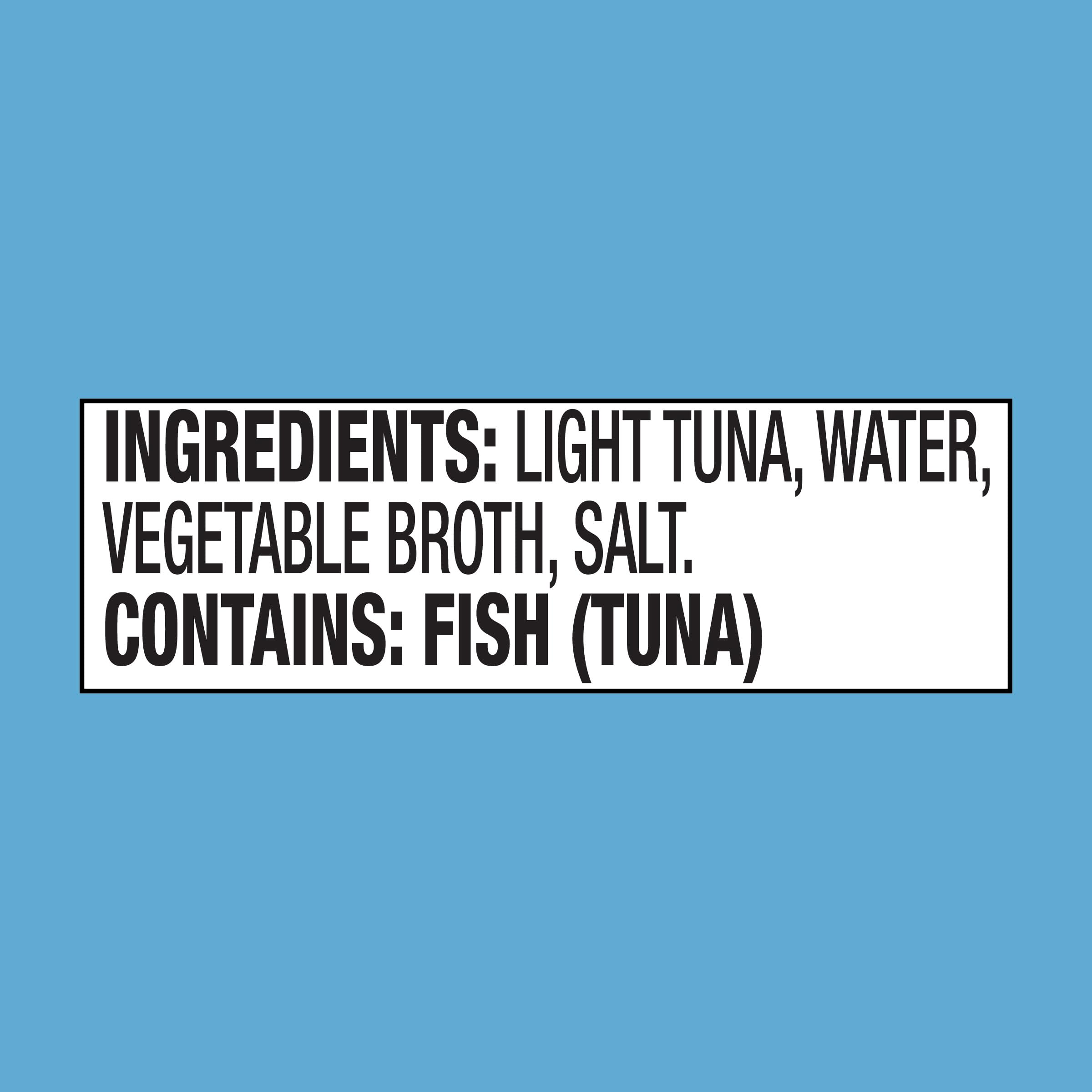 StarKist Chunk Light Tuna in Water label showing gluten-free and soy-free notes.