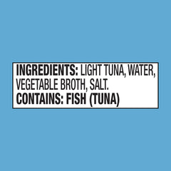 StarKist Chunk Light Tuna in Water label showing gluten-free and soy-free notes.