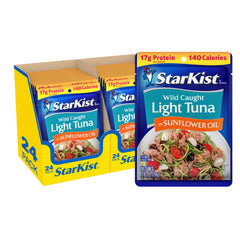 StarKist Chunk Light Tuna in Sunflower Oil pouch ready to eat, high-protein on-the-go option.