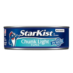 Dolphin-safe StarKist tuna can, convenient protein for busy days.