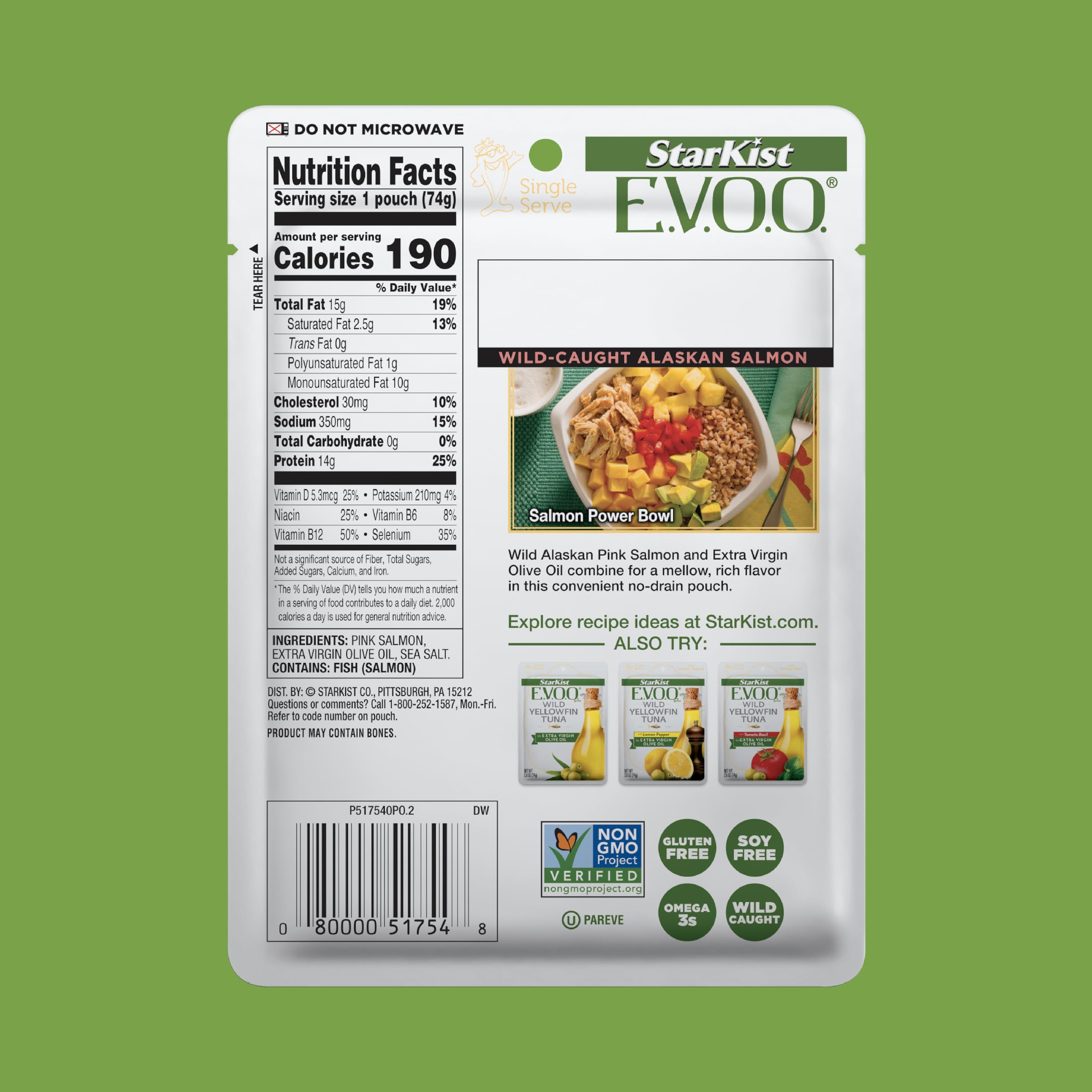 StarKist E.V.O.O. wild pink salmon in olive oil pouch ready to serve