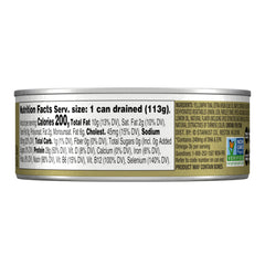 StarKist E.V.O.O. Yellowfin tuna can opened to reveal olive oil marinated fillets.