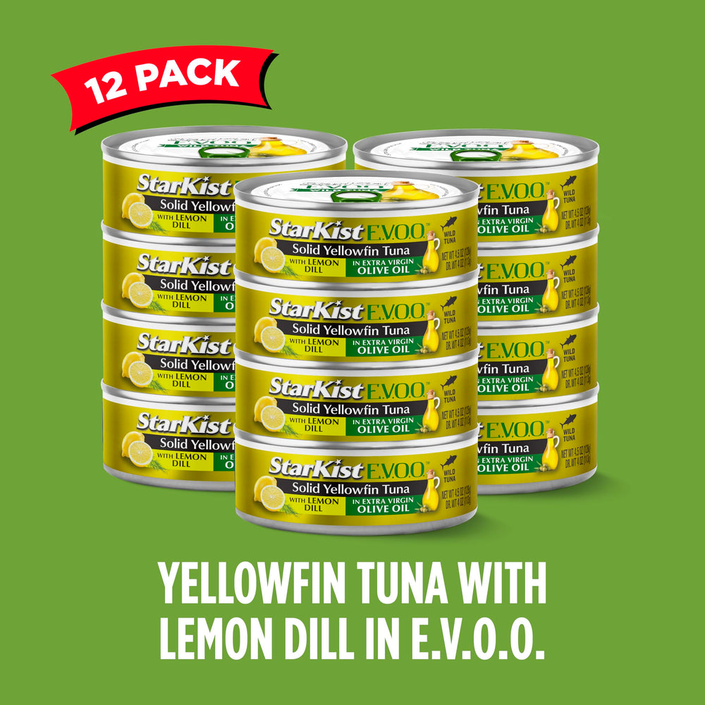 StarKist E.V.O.O. Yellowfin tuna on crackers for quick snack.