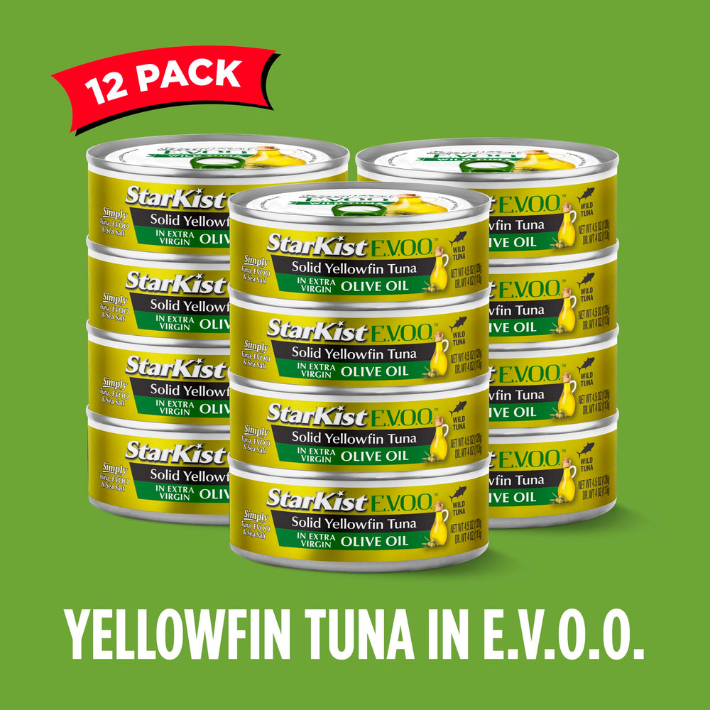 StarKist E.V.O.O. Yellowfin Tuna for office snack, pantry-friendly protein.