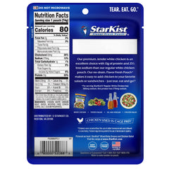 StarKist Less Sodium Premium White Chicken pouch serving size, ideal for quick meals.