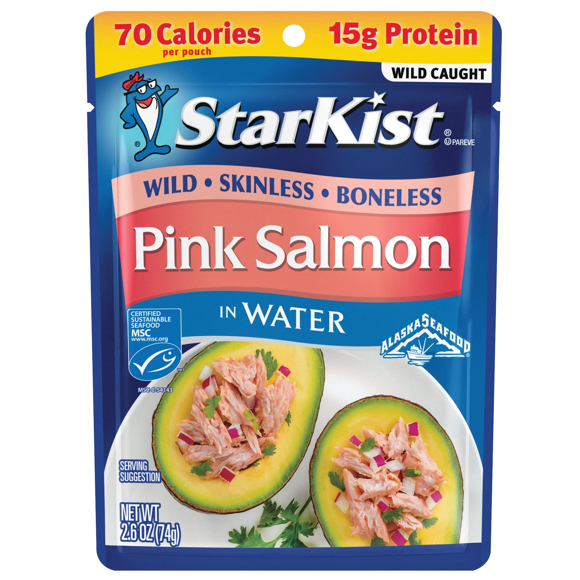StarKist pink salmon water pouch ready-to-eat protein on the go.