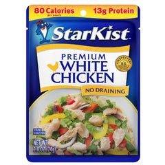 StarKist Premium White Chicken pouch front view ready to eat from pouch