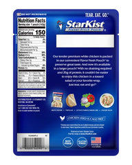 StarKist Premium White Chicken pouch open and ready to tear for quick meals